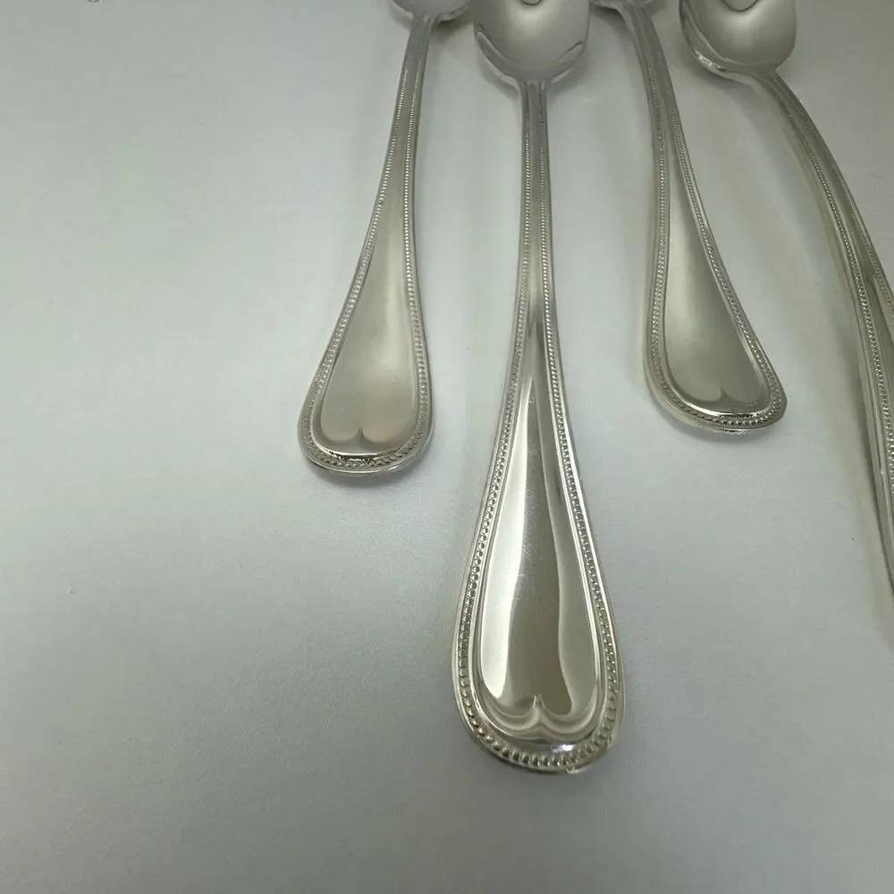 Reed & Barton Beaded English Gentry Silverplate Iced Tea Spoon  7 1/2